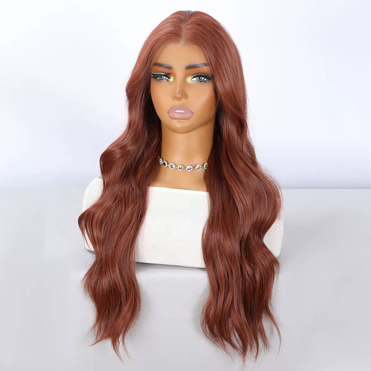 Auburn | 26” Copper Wavy Synthetic Lace Front Wig