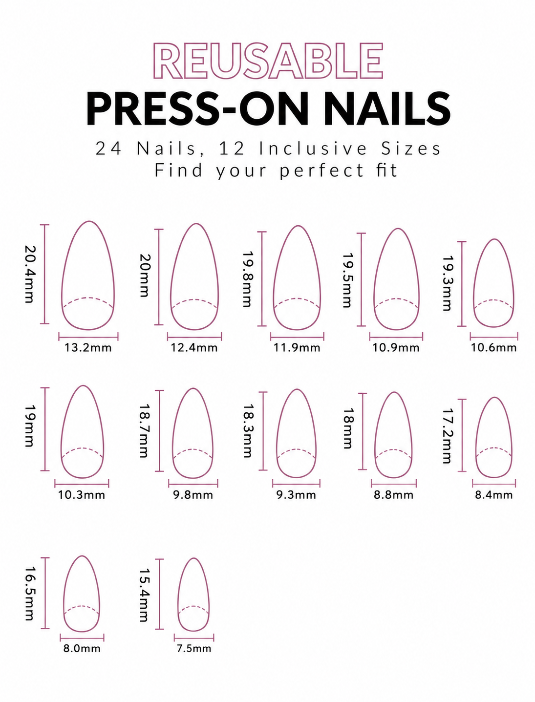 Classic Almond French Tip Press-On Nails