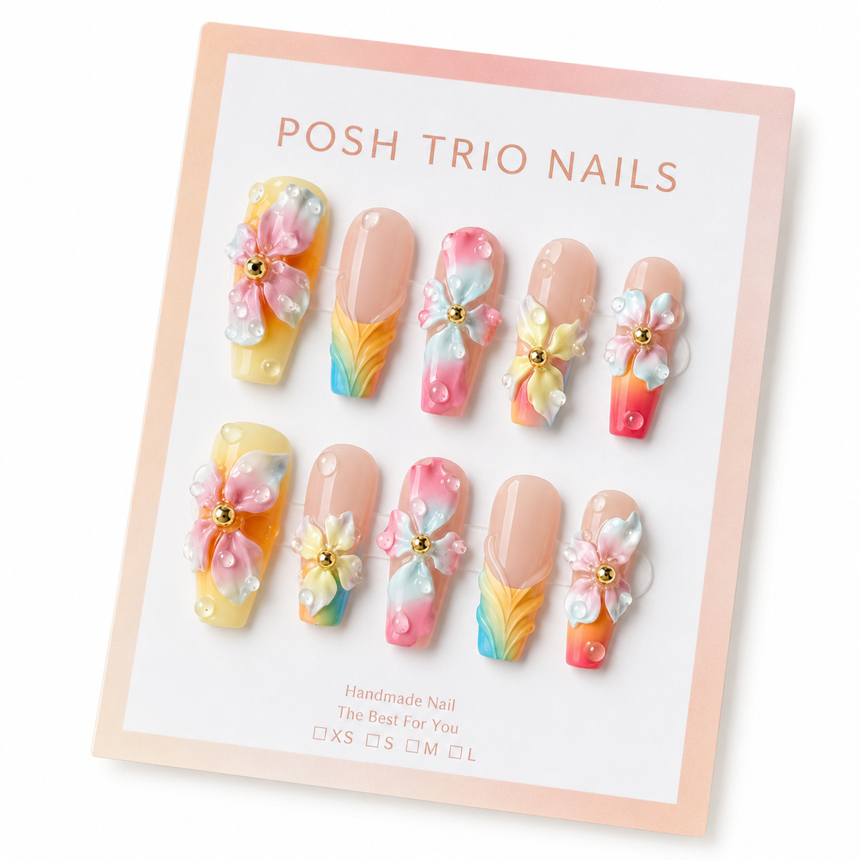 Posh Trio Sunset Paradise Long Press-On Nail Set
