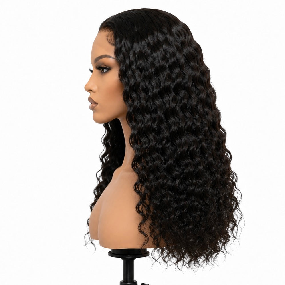 Posh Trio 100% Human Hair Glueless Deep Wave Wig | 5x5 or 13x4