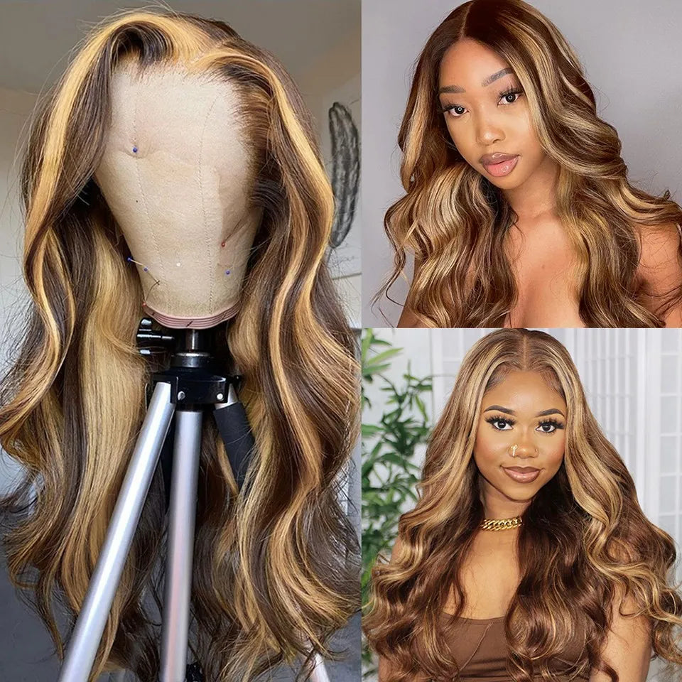 Ombre Honey Blonde | 13x4 HD Lace Frontal – 180% Density | Body Wave