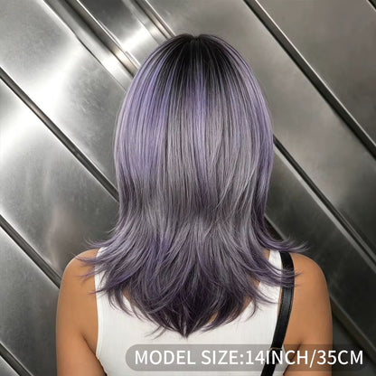 Posh Trio Lavender Purple Bob Synthetic Wig | 14” Heat-Resistant Fiber Wig