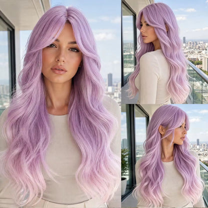 Posh Trio Lavender Body Wave Synthetic Wig | 24” Heat-Resistant Wig
