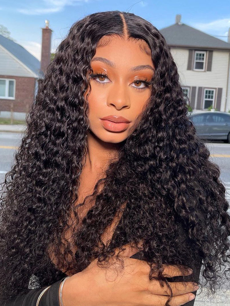 Deep Wave 5x5 Glueless HD Transparent Lace Closure Wig – 100% Virgin Human Hair