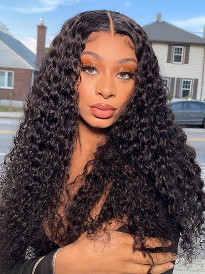 Deep Wave 5x5 Glueless HD Transparent Lace Closure Wig – 100% Virgin Human Hair