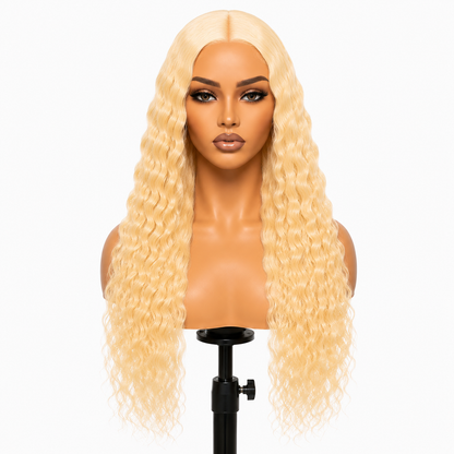 Posh Trio 220% Density 613 Deep Wave Human Hair Glueless Lace Frontal Wig | 5x5 or 13x4