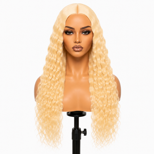 Posh Trio 220% Density 613 Deep Wave Human Hair Glueless Lace Frontal Wig | 5x5 or 13x4