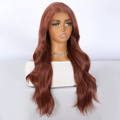 Auburn | 26” Copper Wavy Synthetic Lace Front Wig