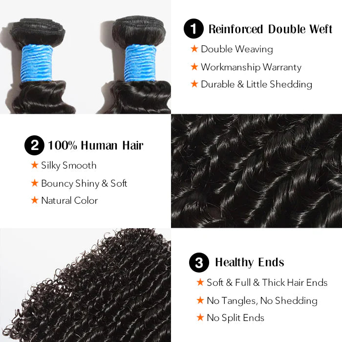 Premium 12A 100% Human Hair – Deep Wave