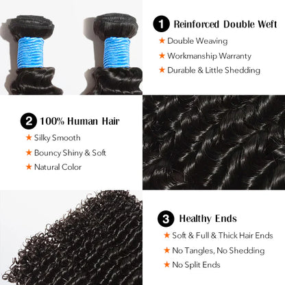 Premium 12A 100% Human Hair – Deep Wave