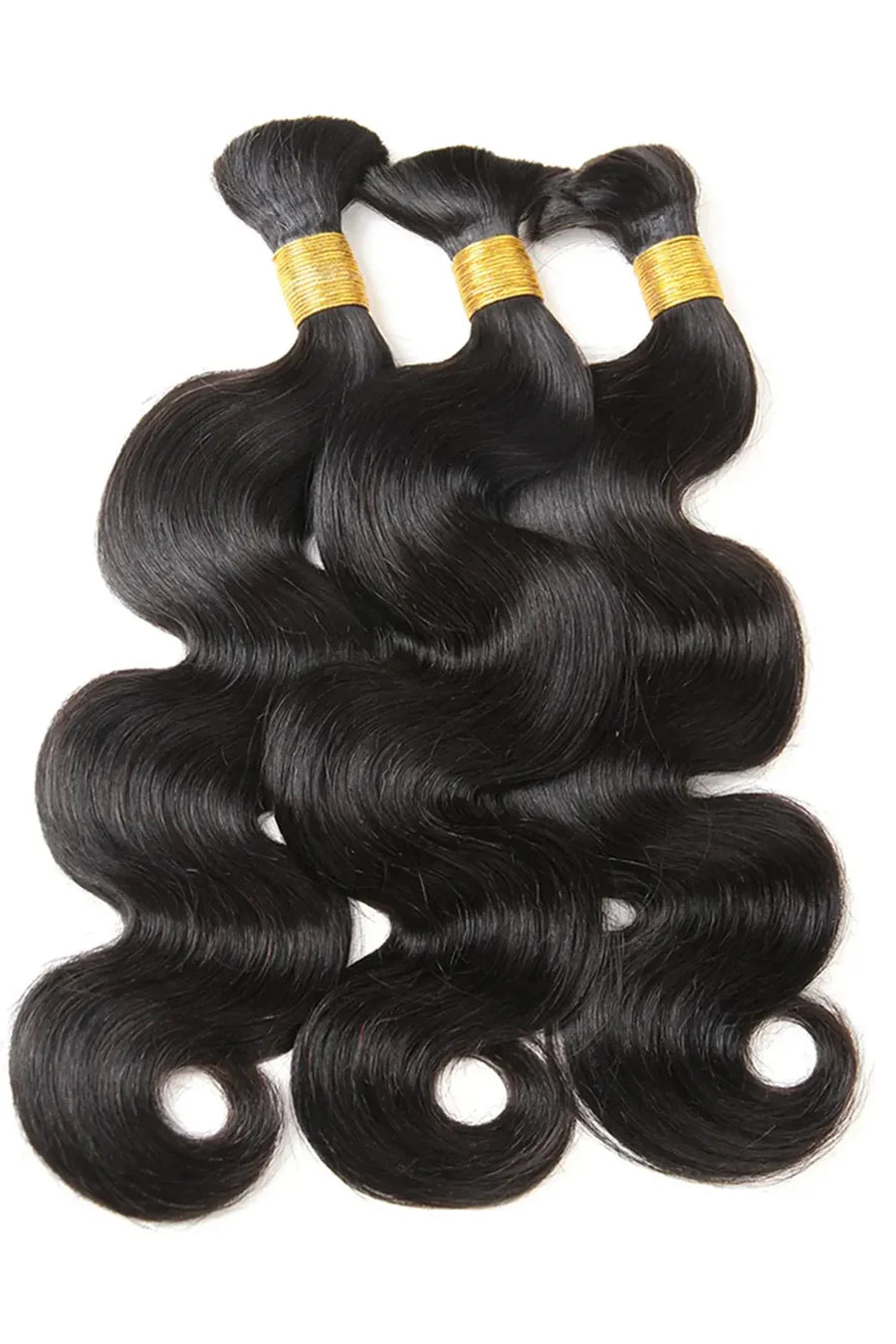 Posh Trio Bulk Boho Human Braiding Hair | Natural Black #1B Body Wave