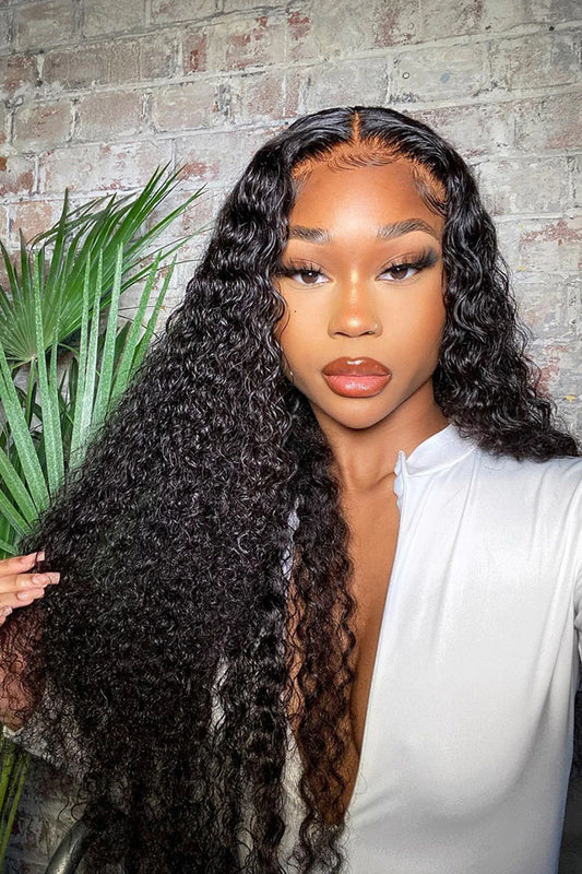 Effortless Curly –  Pre-cut lace, Pre-plucked hairline, Pre-bleached knots, HD Glueless Wig 100% Human Hair
