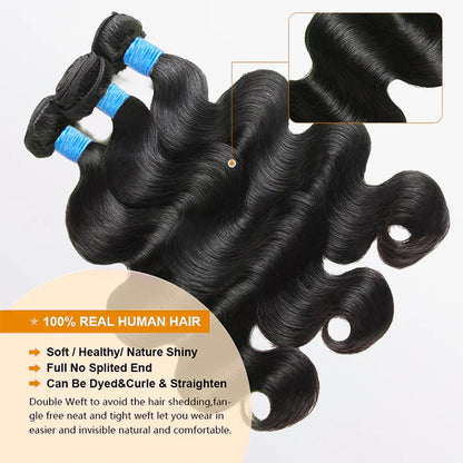 Virgin Body Wavy Hair – Natural Black (#1B)