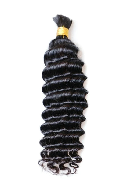 Posh Trio Bulk Boho Human Braiding Hair | Natural Black #1B Deep Wave