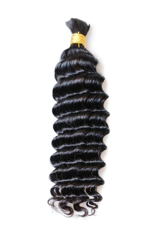 Posh Trio Bulk Boho Human Braiding Hair | Natural Black #1B Deep Wave