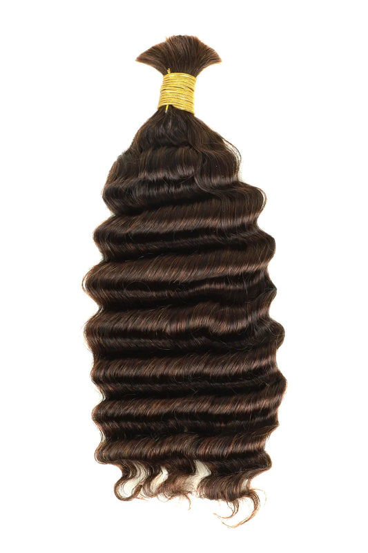 Posh Trio Bulk Boho Human Braiding Hair | Dark Brown #4 Deep Wave
