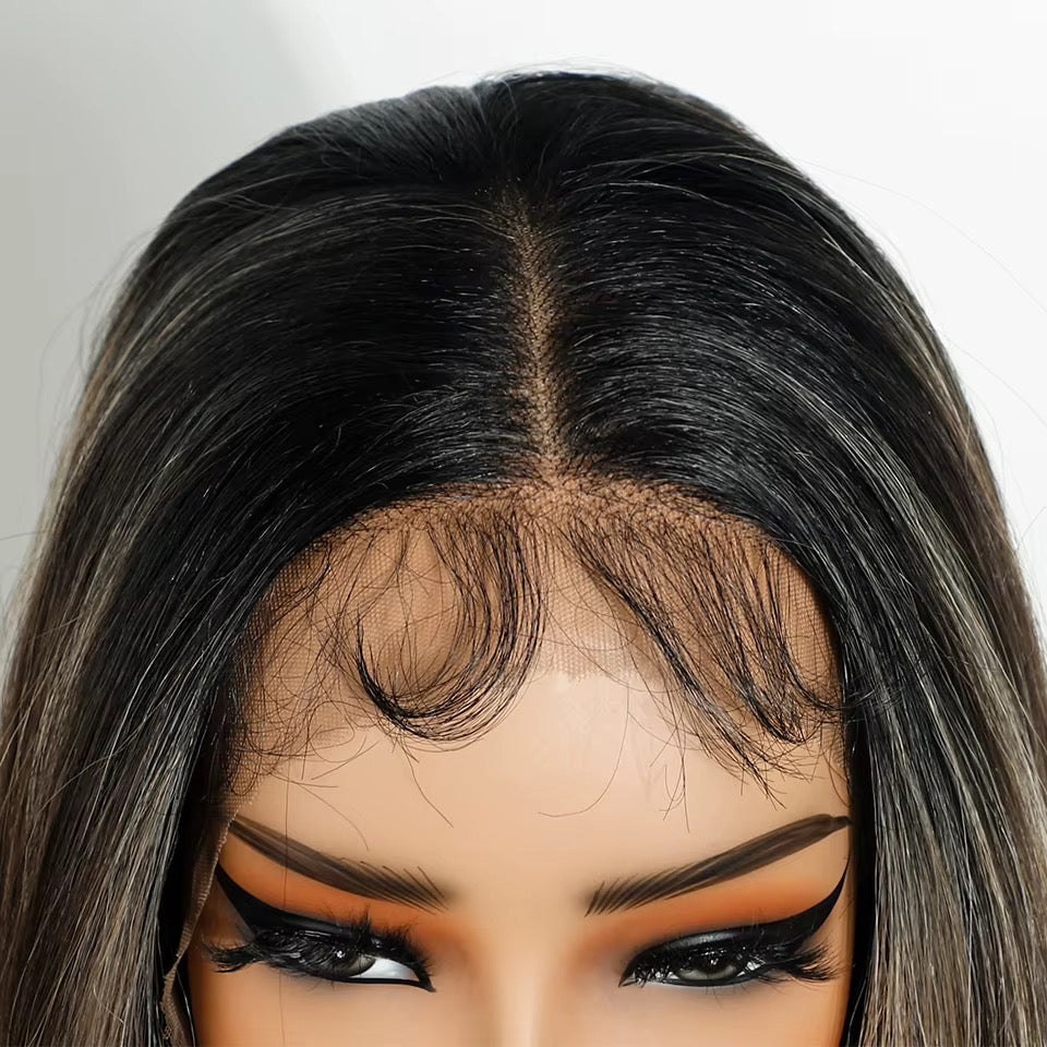 Samira | Brown Highlight Synthetic Lace Front Wig