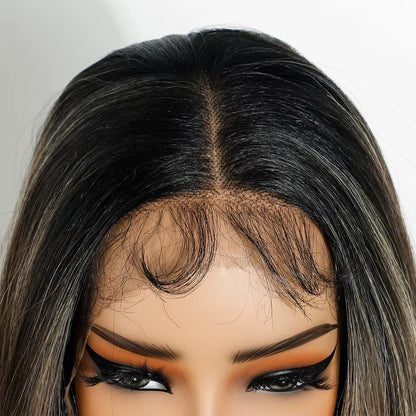Samira | Brown Highlight Synthetic Lace Front Wig