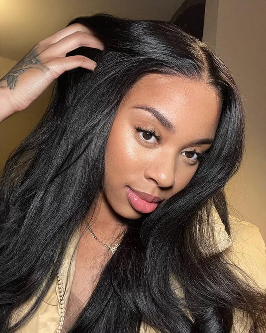 Kinky Straight Wear & Go Wig – Pre-Cut 5x5 HD Lace, Glueless 100% 12A Human Hair