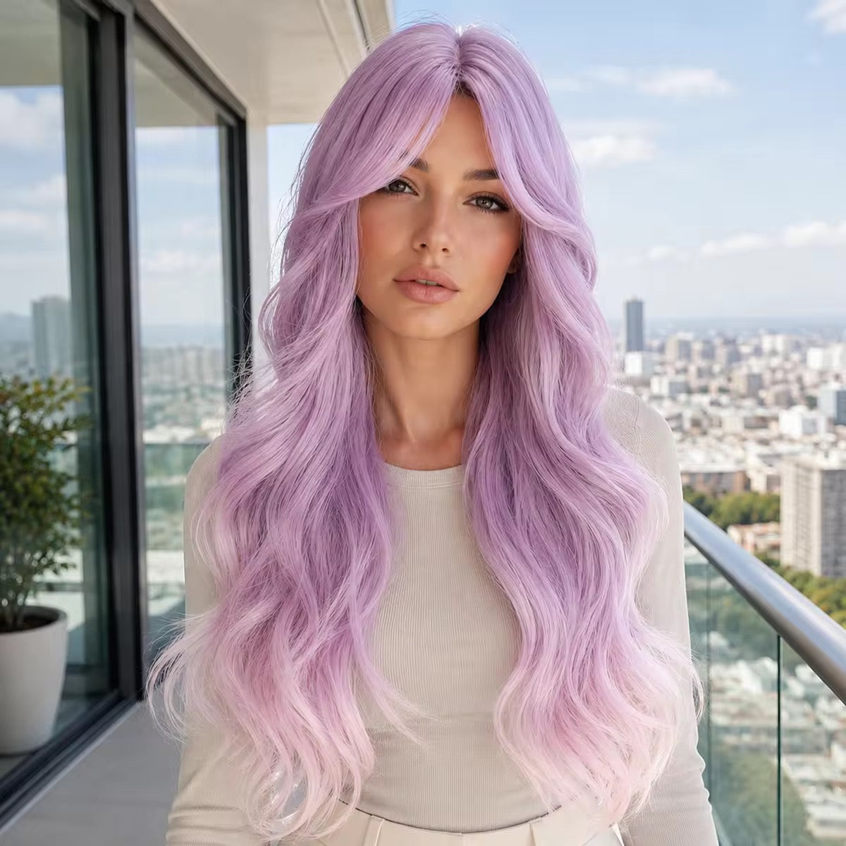 Posh Trio Lavender Body Wave Synthetic Wig | 24” Heat-Resistant Wig