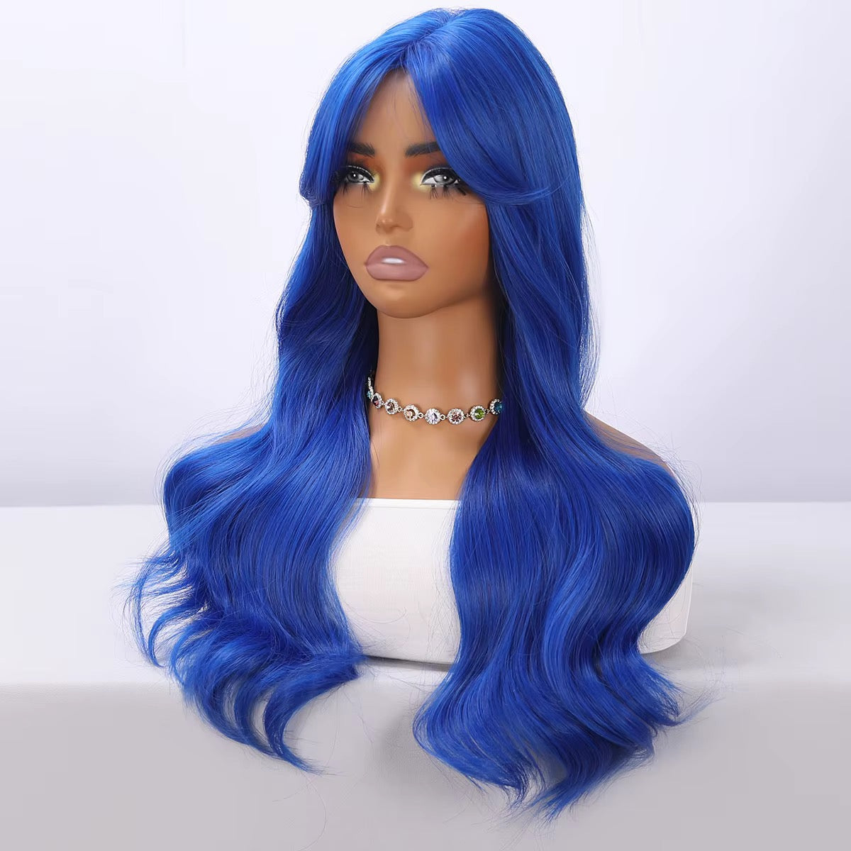 Sapphire | 28” Royal Blue Wavy Synthetic Wig