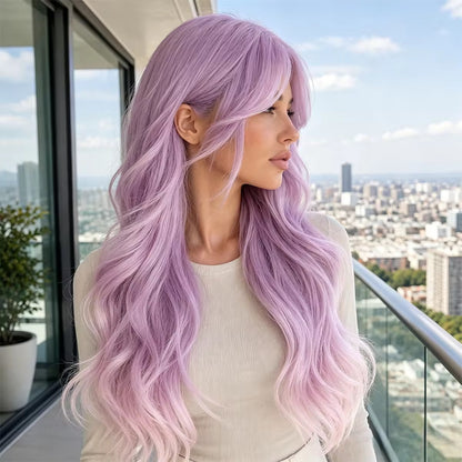 Posh Trio Lavender Body Wave Synthetic Wig | 24” Heat-Resistant Wig