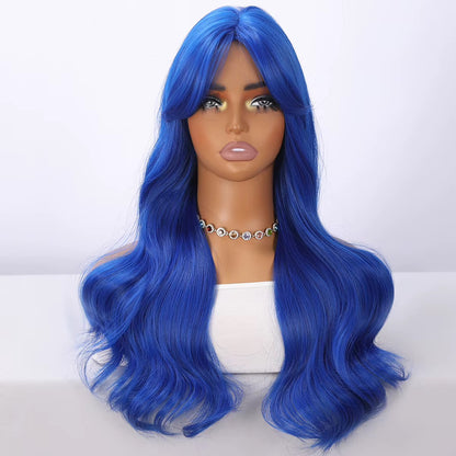 Sapphire | 28” Royal Blue Wavy Synthetic Wig