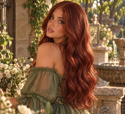 The Carmen | 30” Copper Auburn Synthetic Lace Wig