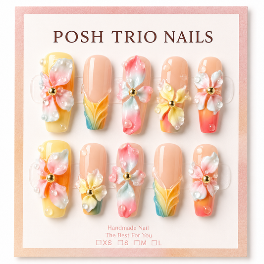 Posh Trio Sunset Paradise Long Press-On Nail Set