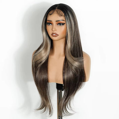 Samira | Brown Highlight Synthetic Lace Front Wig