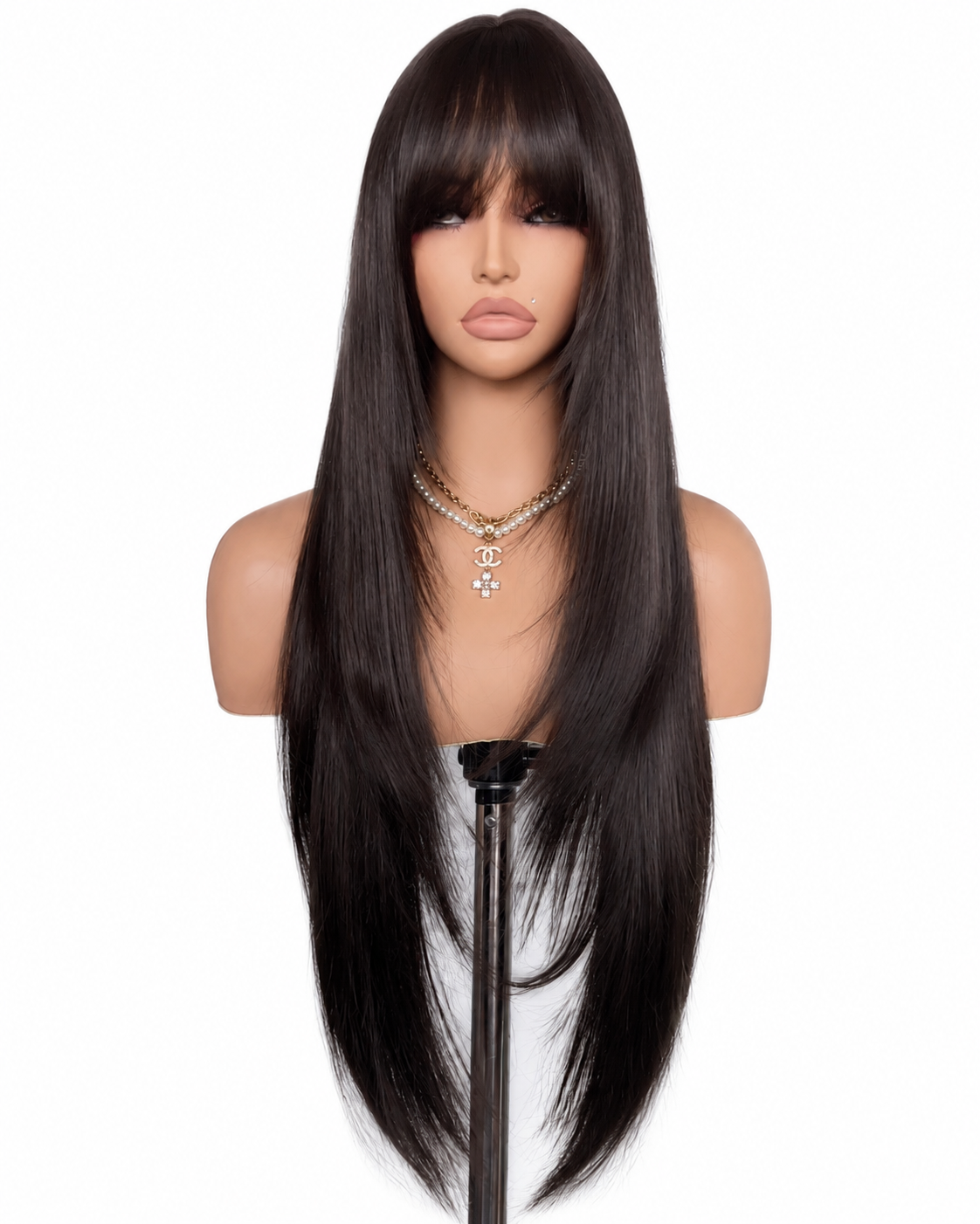 The Naomi Wig | Natural Black Straight Bang Ready-to-Wear Glueless Wig