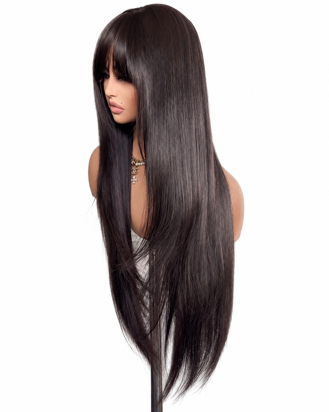 The Naomi Wig | Natural Black Straight Bang Ready-to-Wear Glueless Wig