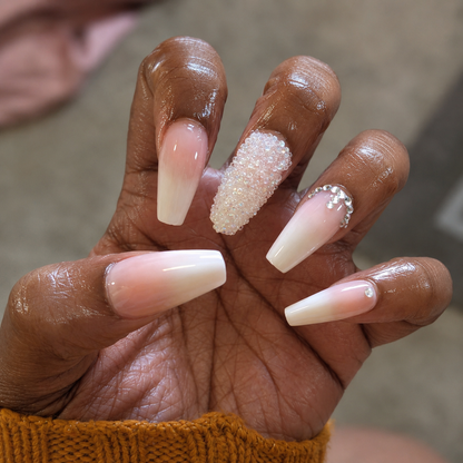Posh Trio Soft Pink Ombre Pearl Press-On Nails