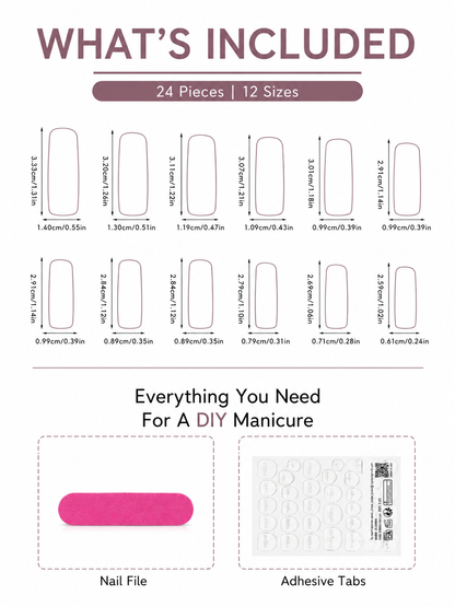 Posh Trio Classic Pink Marble Floral Ombre Press-On Nails