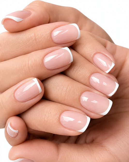 Classic Short Square French Tip Press-On Nails