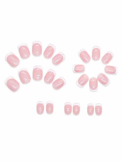 Classic Short Square French Tip Press-On Nails