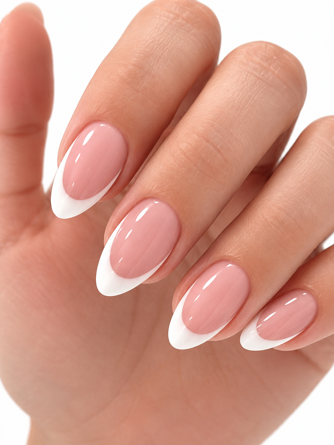 Classic Almond French Tip Press-On Nails