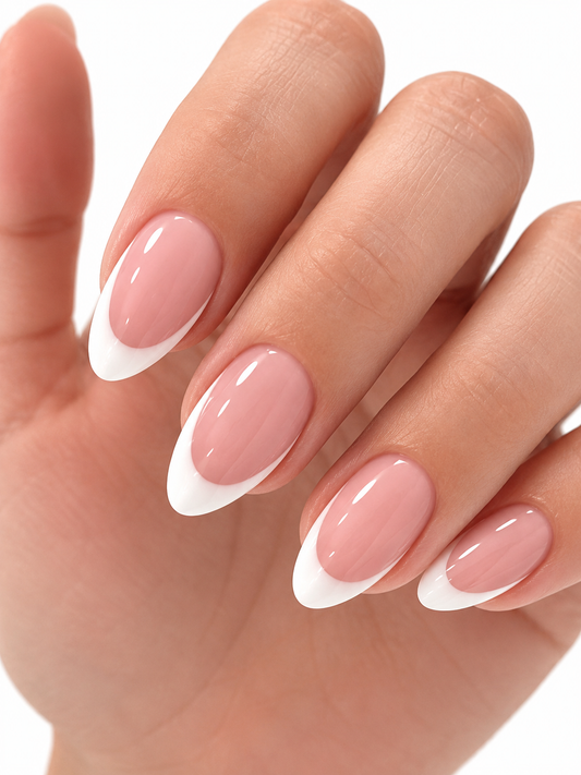Classic Almond French Tip Press-On Nails