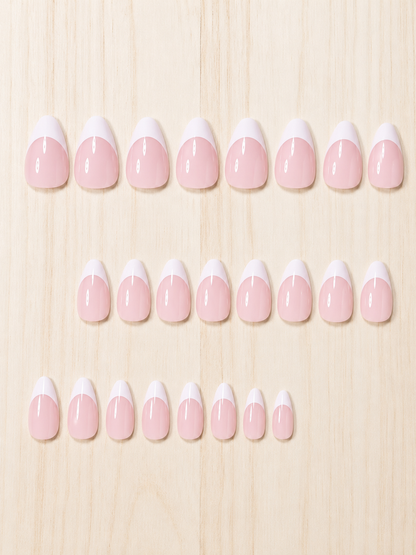 Classic Almond French Tip Press-On Nails
