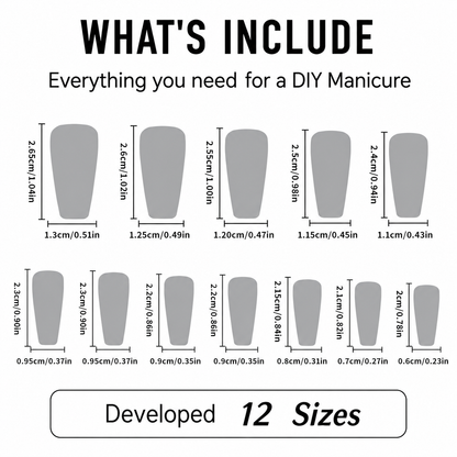 Milky White Long Square Press-On Nails