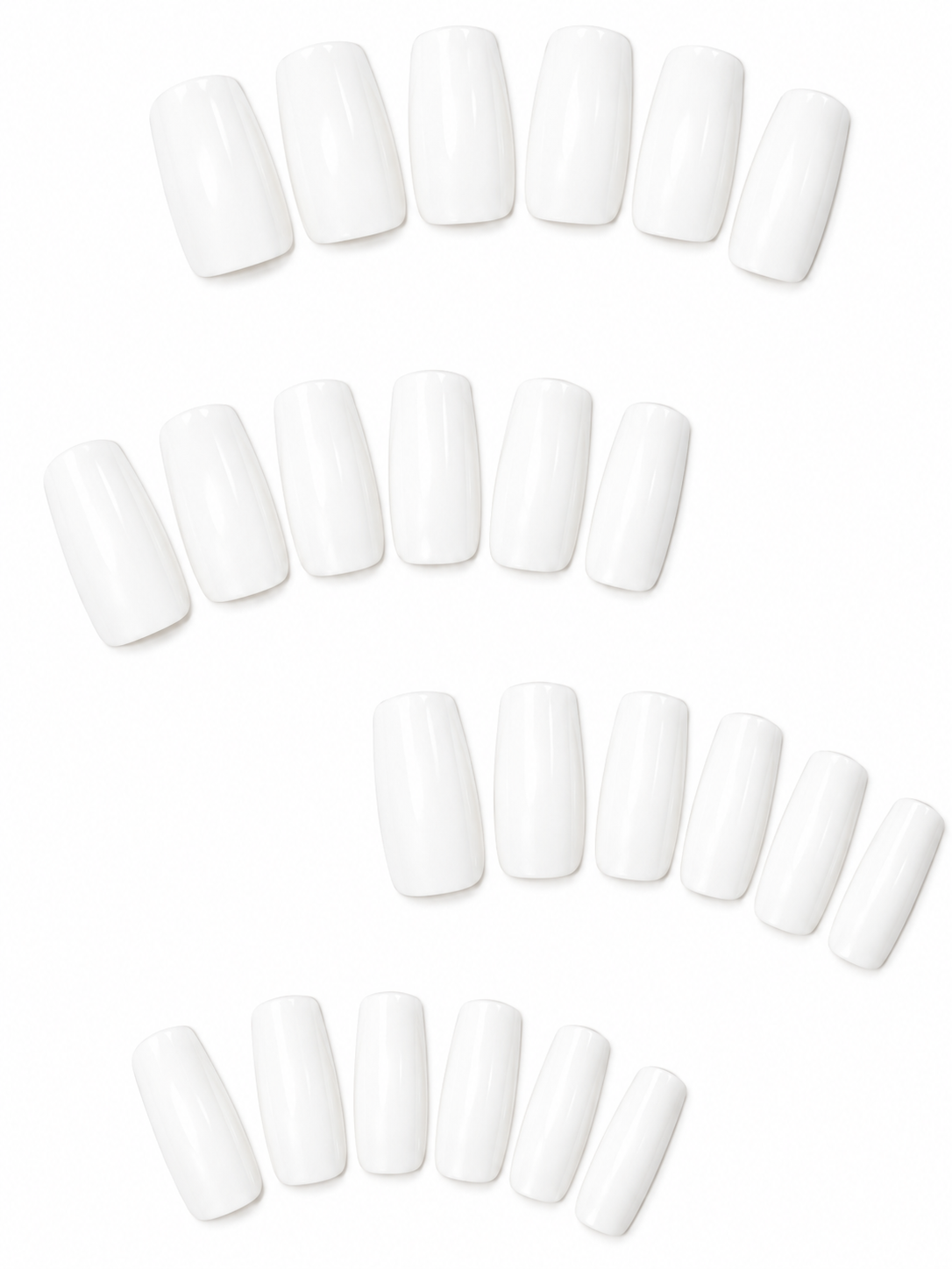 Milky White Long Square Press-On Nails