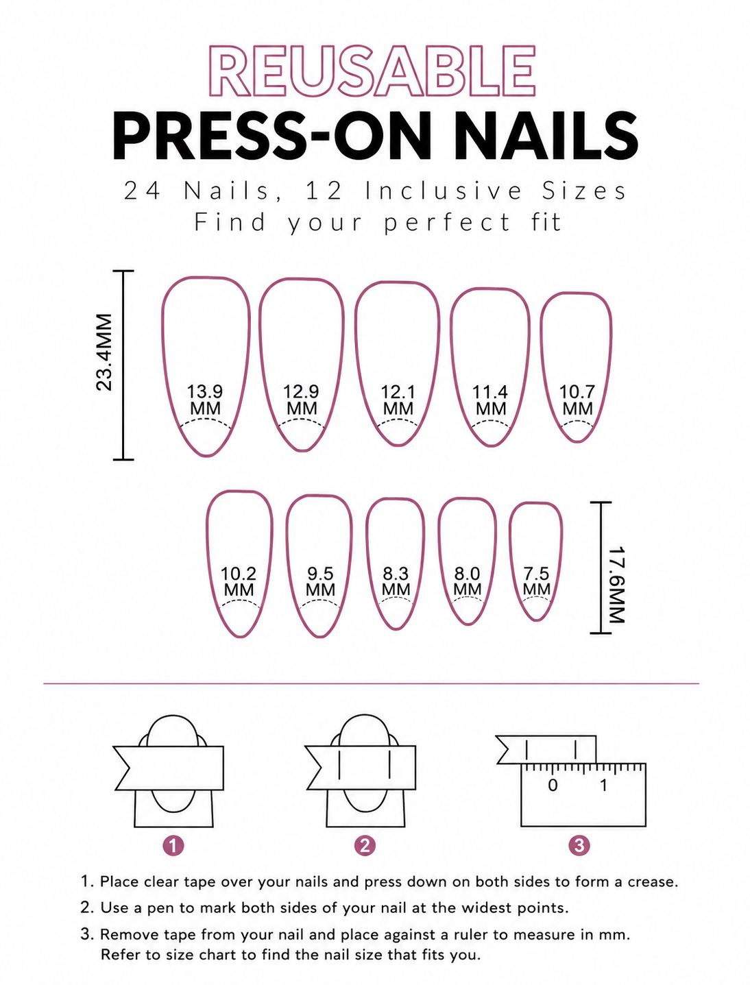 Pink Ombré Almond Press-On Nails