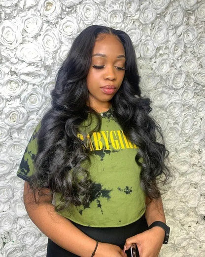 Posh Trio Dream Wave Body Wave 220% Density Glueless Lace Frontal Human Hair Wig | 5x5 or 13x4 | Natural Black