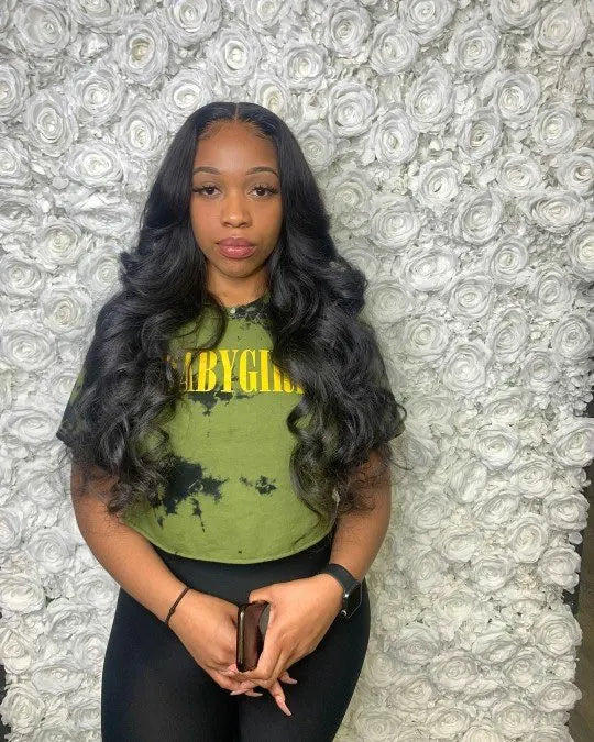 Posh Trio Dream Wave Body Wave 220% Density Glueless Lace Frontal Human Hair Wig | 5x5 or 13x4 | Natural Black