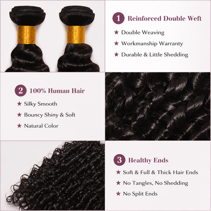 Posh Trio Deep Wave Human Hair Bundles