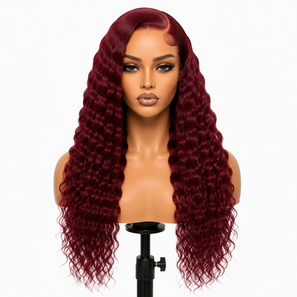 Posh Trio 220% Density 99J Deep Wave Human Hair Glueless Lace Frontal Wig | 5x5 or 13x4