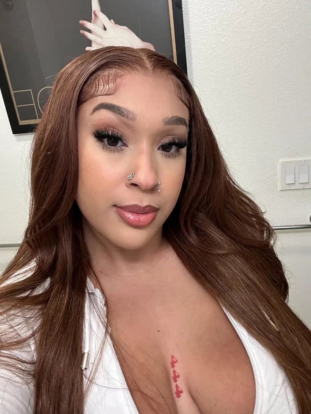 Posh Trio 220% Density Chocolate Brown Straight Human Hair Glueless Lace Frontal Wig | 5x5 or 13x4
