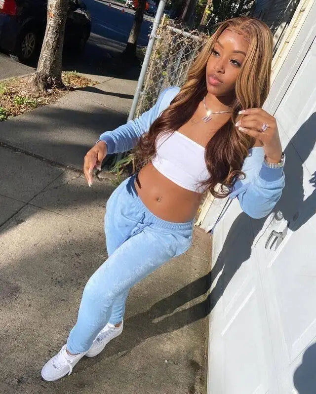 Posh Trio 220% Density Highlight 4/27 Body Wave Human Hair Glueless Lace Frontal Wig | 5x5 or 13x4 (Copy)