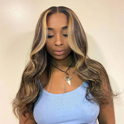 Posh Trio 220% Density Highlight 4/27 Body Wave Human Hair Glueless Lace Frontal Wig | 5x5 or 13x4 (Copy)