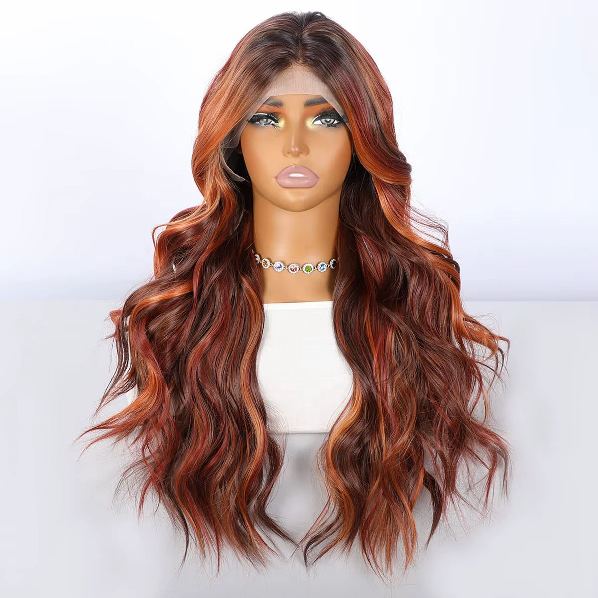 Ember | 26” Copper Highlight 13×4 Synthetic Lace Front Wig